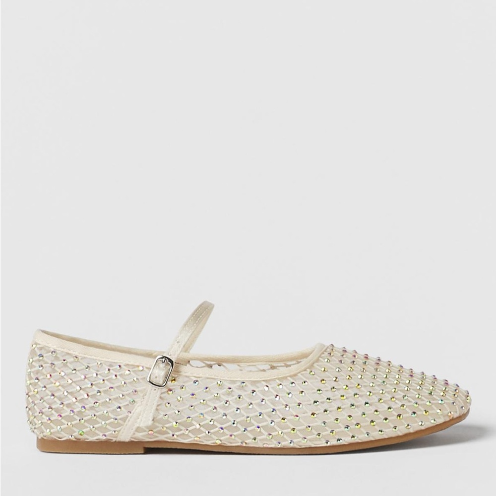 Zara Rhinestone Beaded Ballet Flats